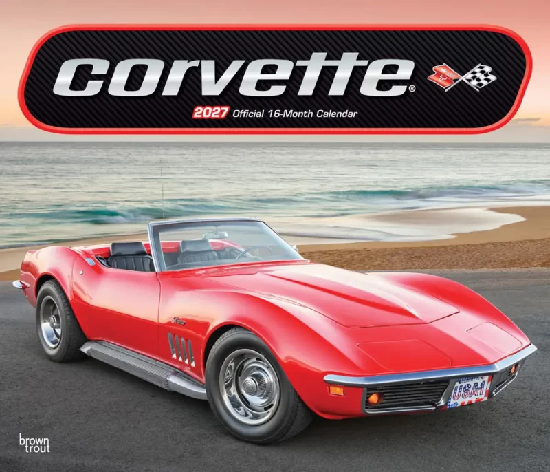 Corvette OFFICIAL Calendar 2027 | Large Deluxe | Plastic Free